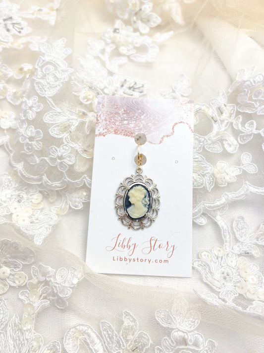 OOAK Vintage Cameo Clip On Charm