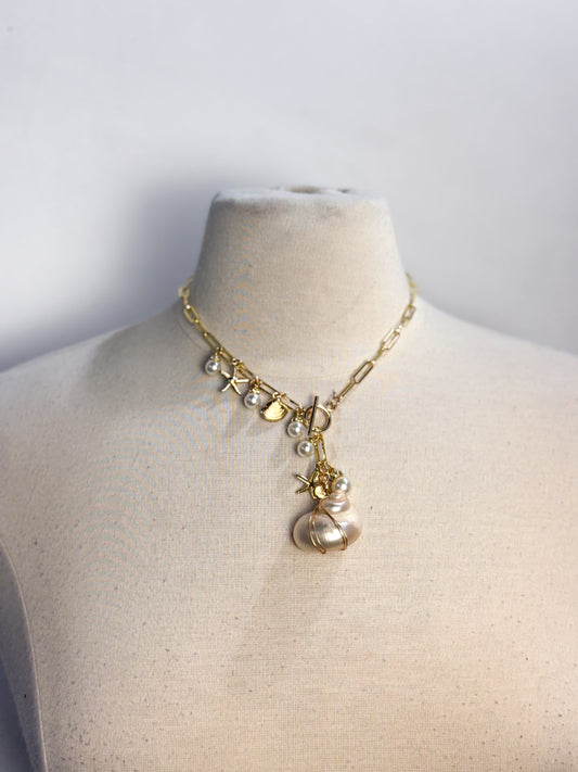 OOAK Shell One Side Charm Necklace