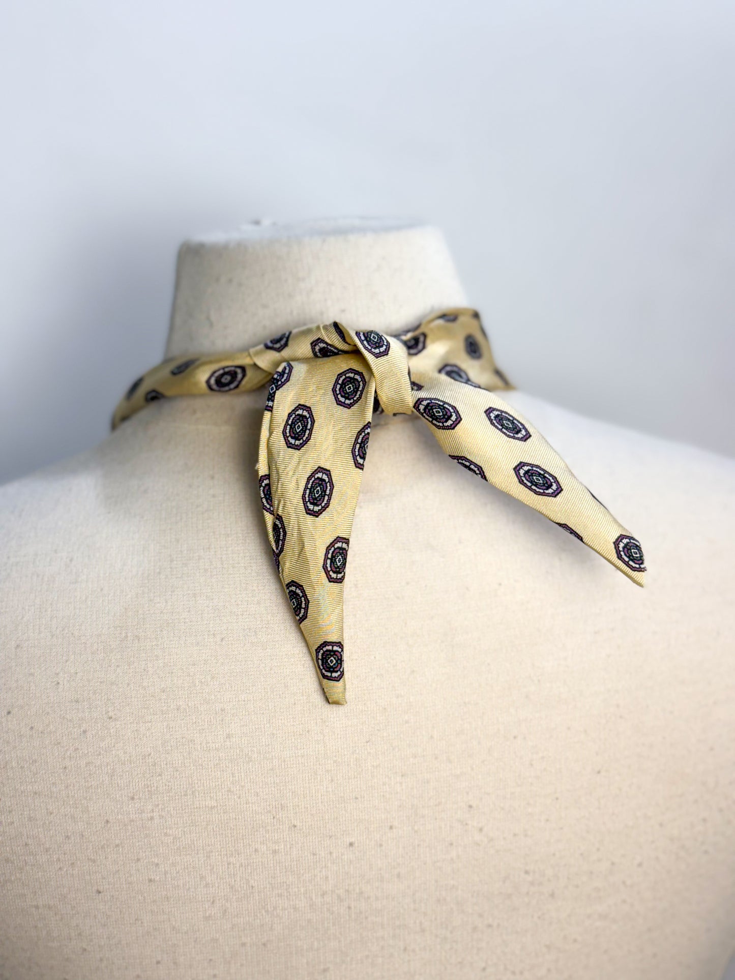 OOAK Silk Geo Tie Scarf