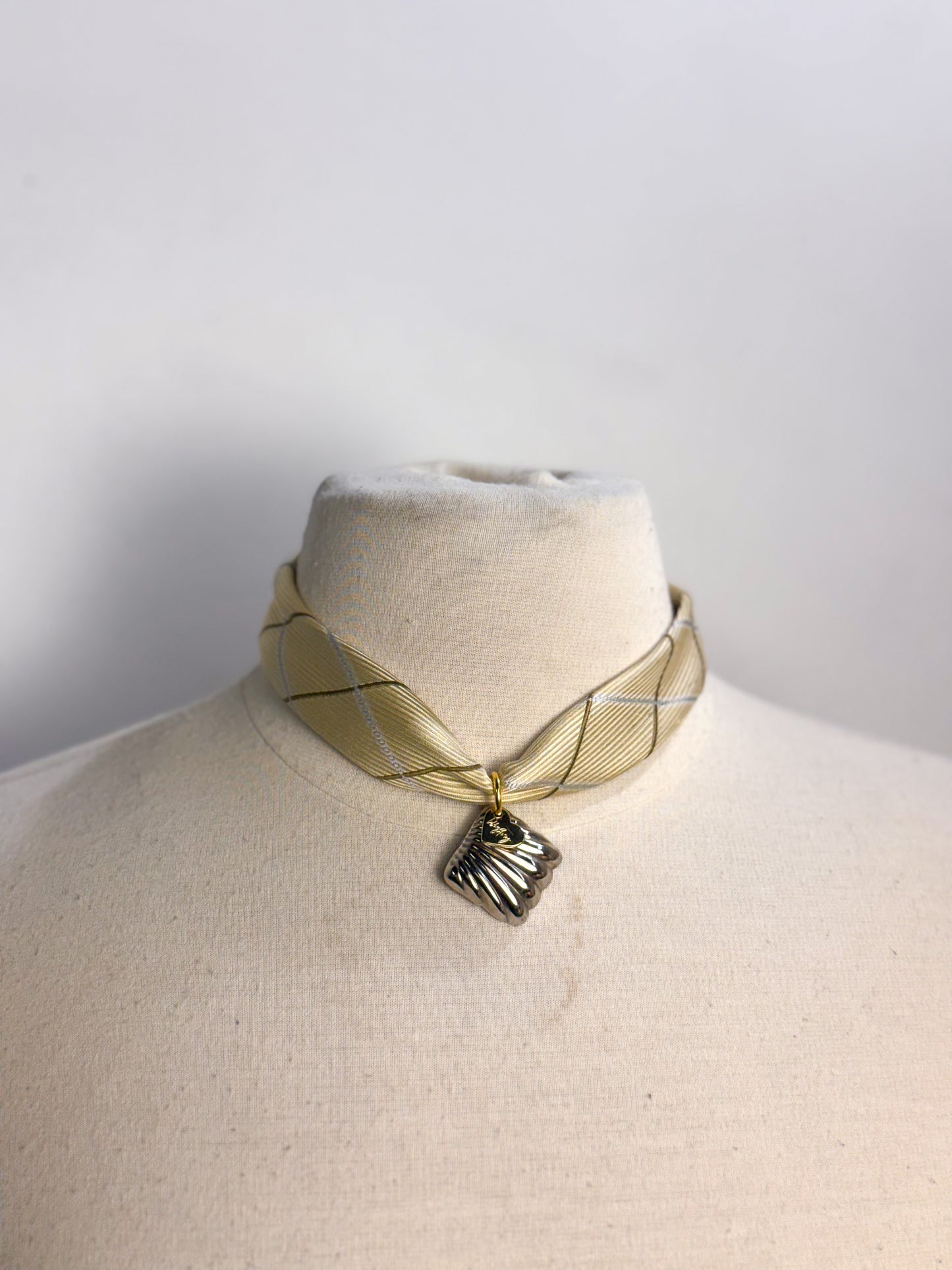 OOAK Silk Tie & Earring Charm Scarf