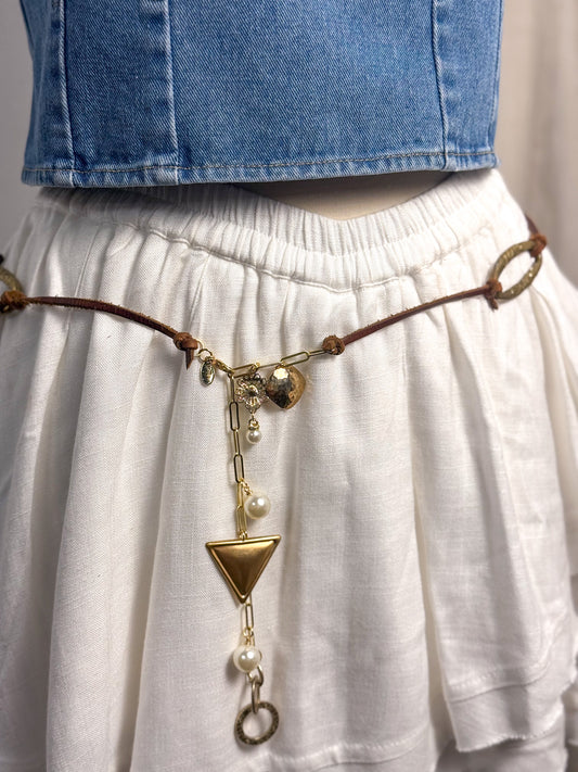 OOAK Leather & Charms Necklace or Belt