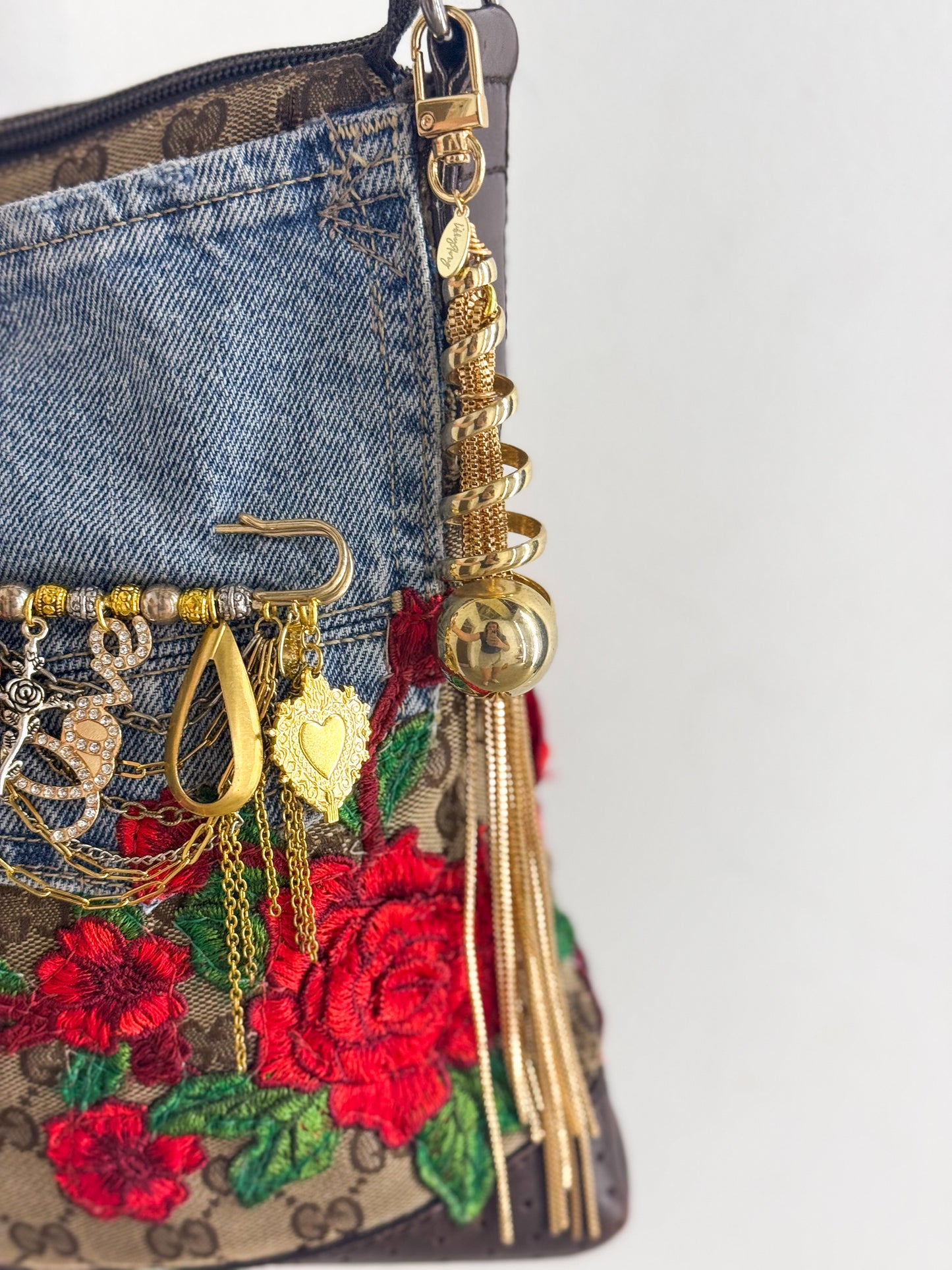 OOAK Swirl Fringe Bag Charm