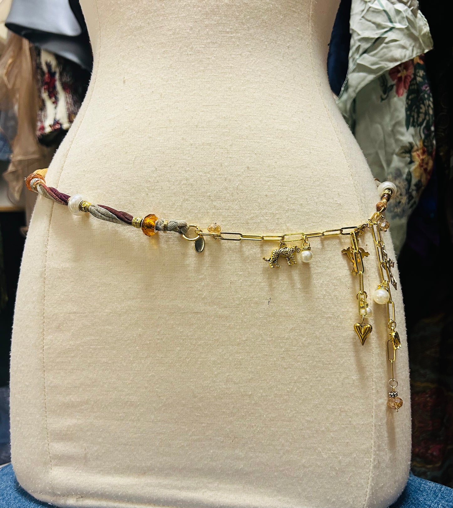 OOAK Mesh & Charms Belt or Necklace