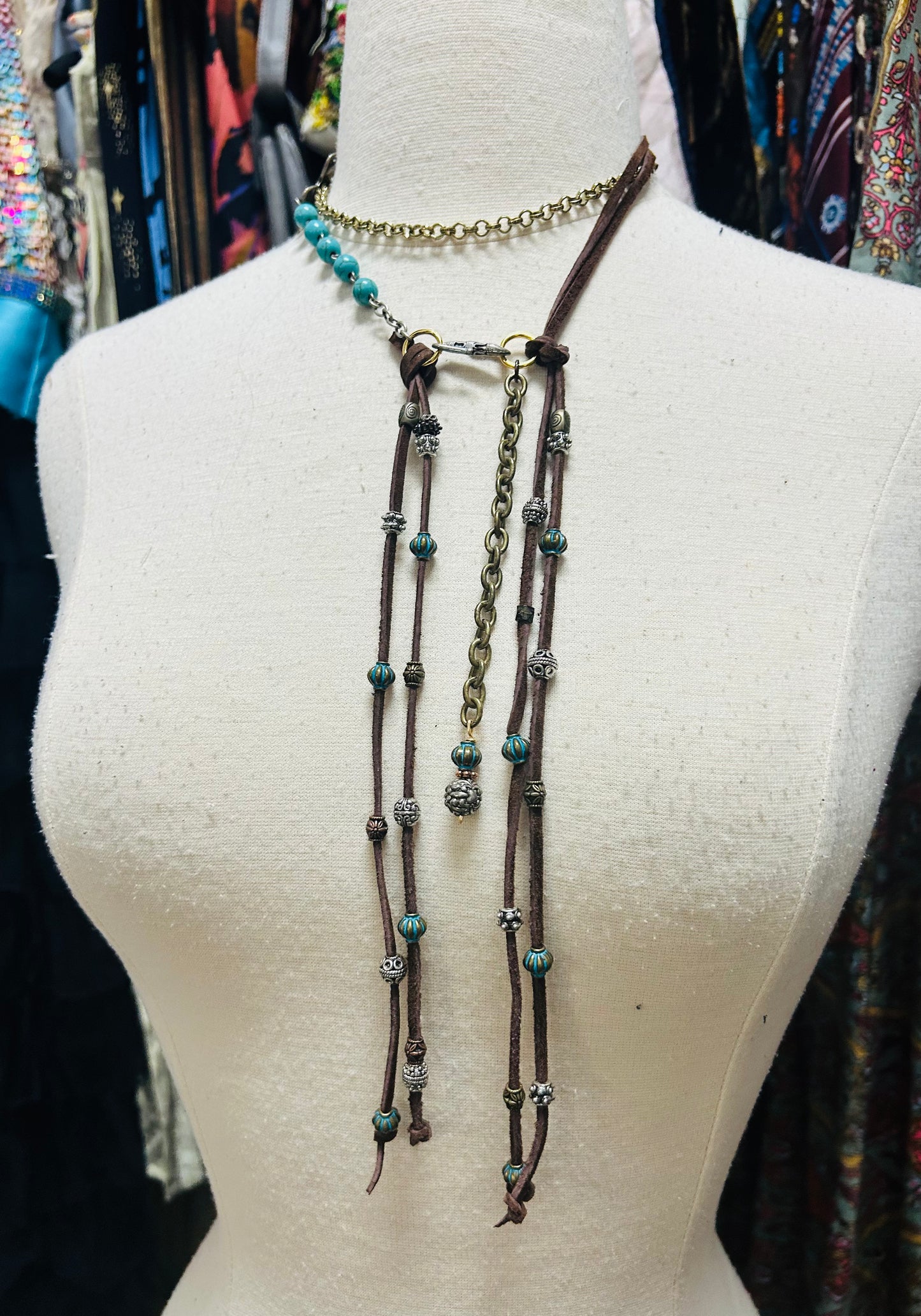 OOAK Vintage Cross & Leather Belt