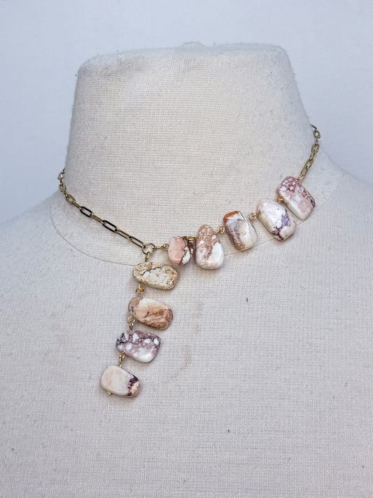 Handmade Gemstone Lariat Necklace