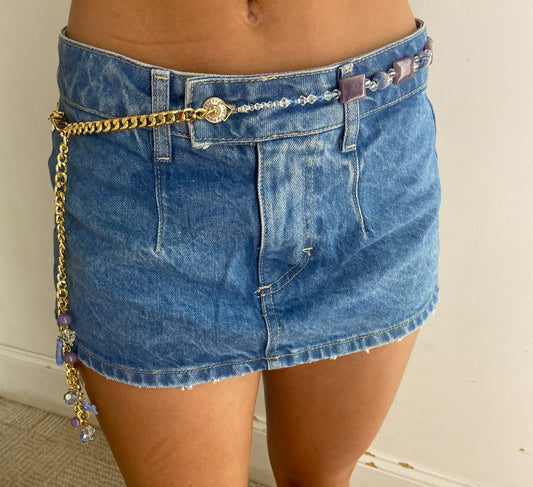 OOAK Handmade Semi precious Stone and Charm Waist Chain