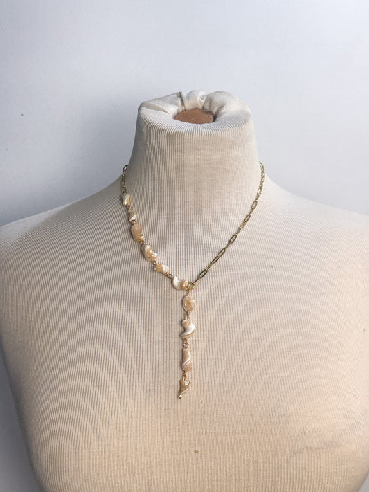 Handmade Shell Lariat Necklace