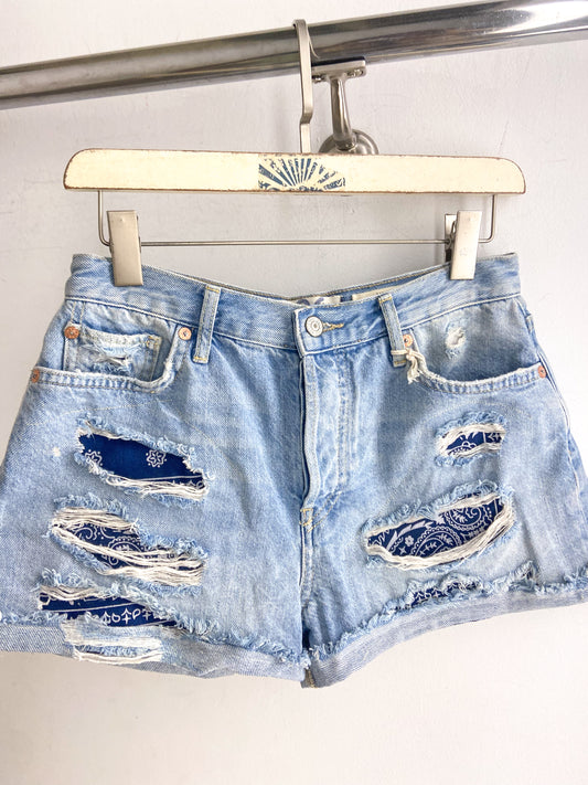 OOAK Bandana Patch Free People Cut Offs