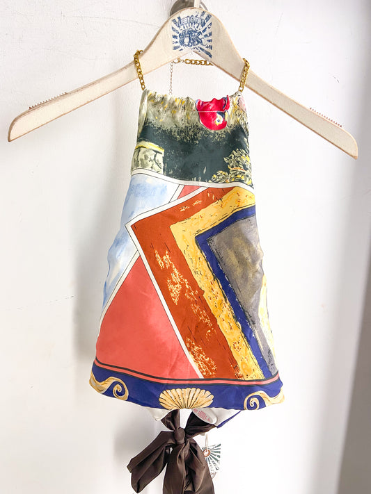 OOAK Vintage Silk Scarf Halter Top
