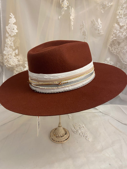 OOAK "Hail Yeah" 100% Wool Stiff Brim Hat