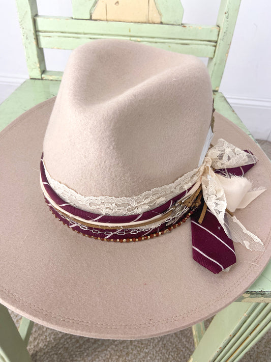 OOAK 100% Wool Eagle Tie/Mix Flexible Hat