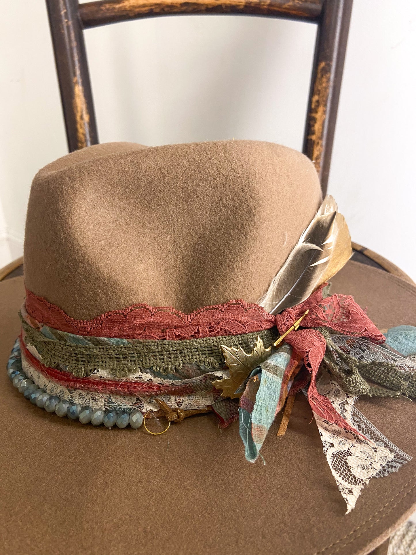 OOAK 100% Wool Plaid Multi Fexible Rancher Hat