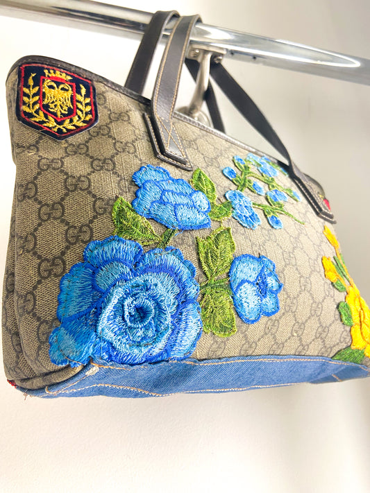 OOAK Authentic Vintage Gucci Multi Floral/Bee Purse