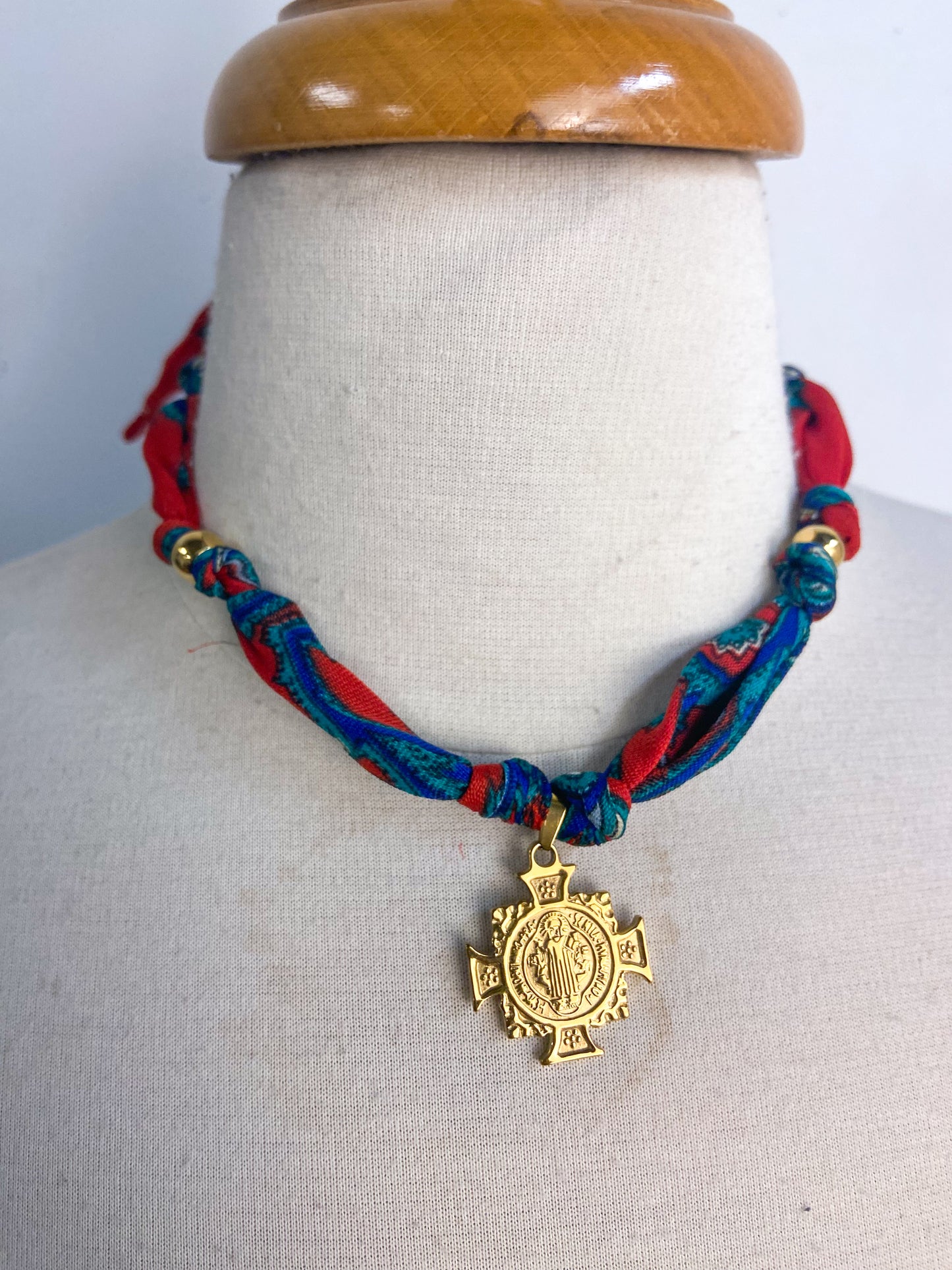 OOAK Cross Charm Scarf