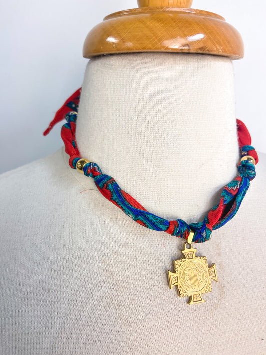 OOAK Cross Charm Scarf