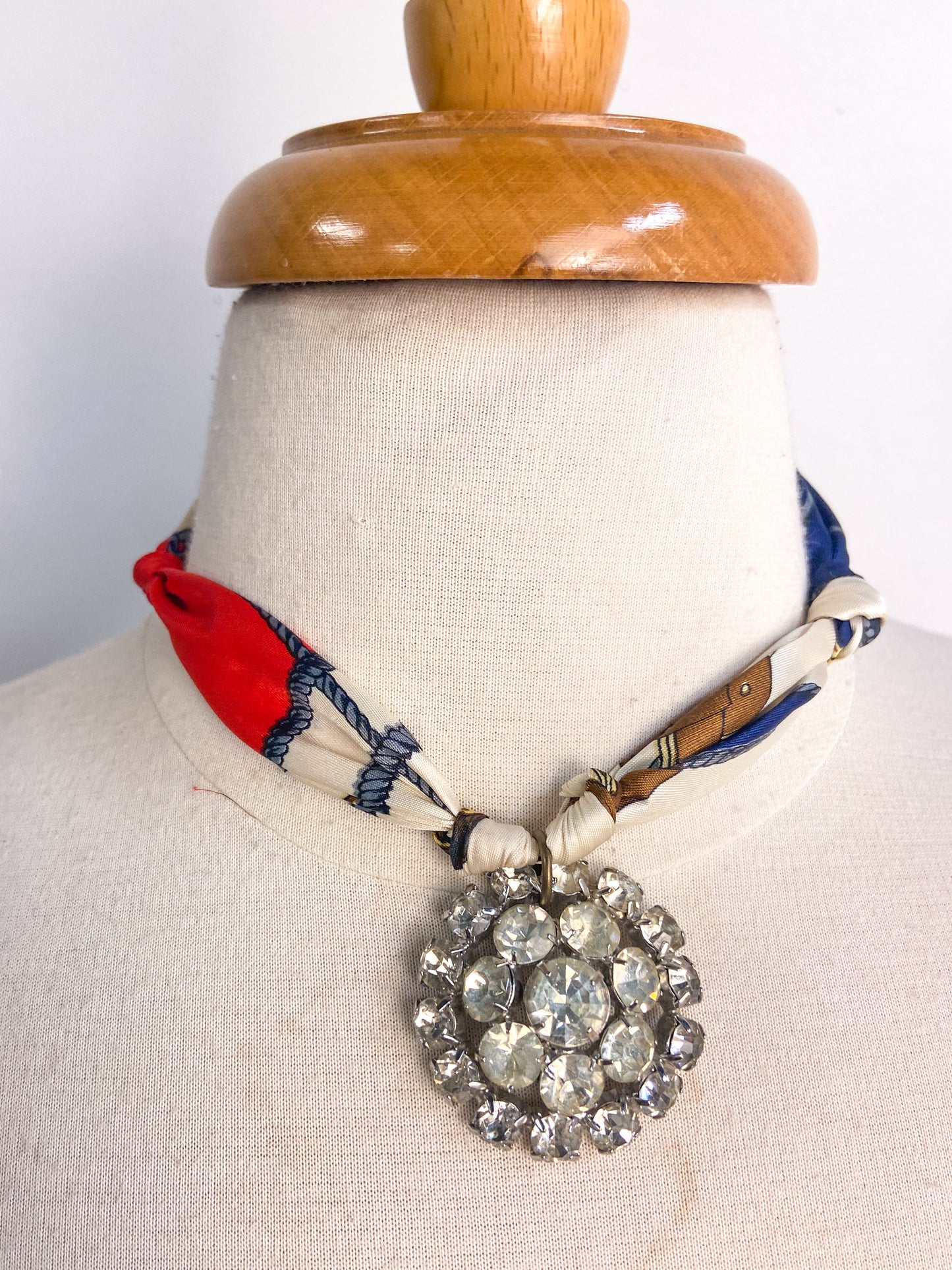 OOAK Vintage Broach Scarf Necklace