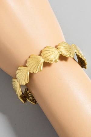 Stainless Steel Sea Shell Cuff Bracelet