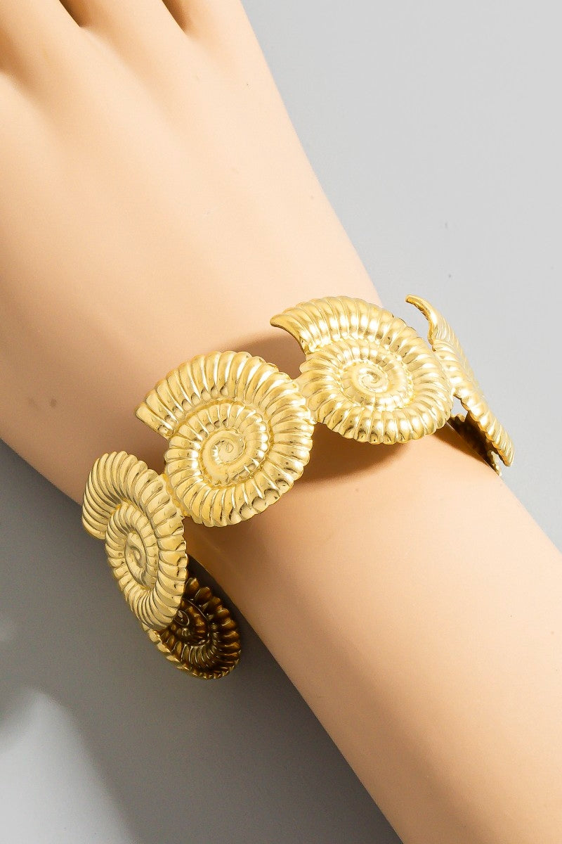 Stainless Steel Sea Shell Cuff Bracelet