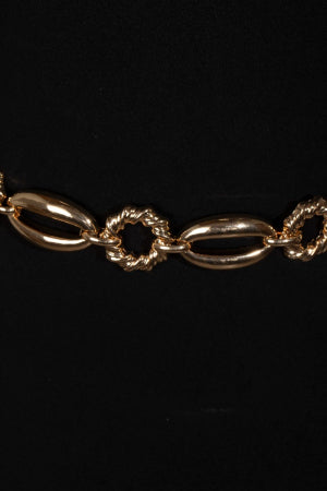 Mixed Metallic Oval Chain Belt