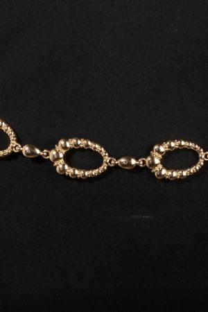 Abstract Metallic Bubble Oval Chain Belt