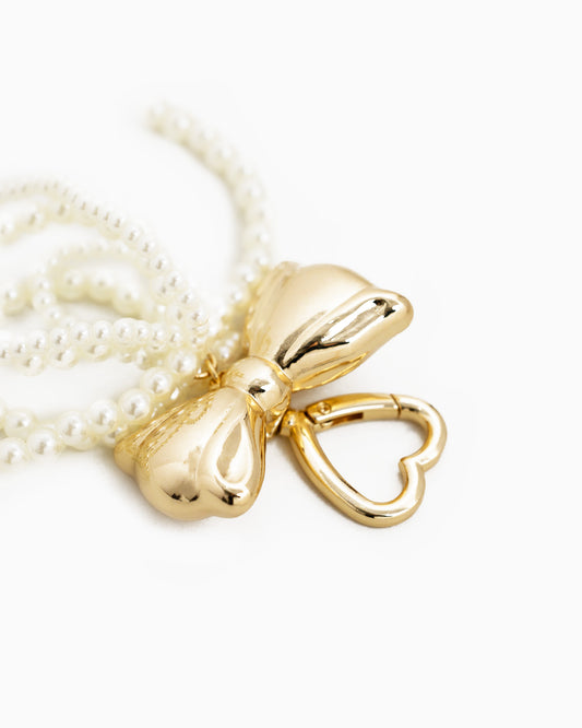 Pearl Bow Bag Charm Keychain