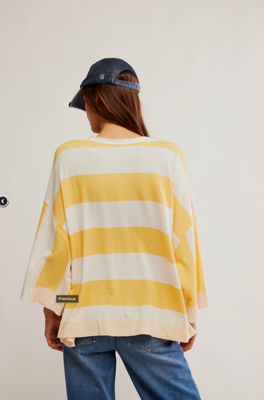 Free People Wonderful Striped Tee