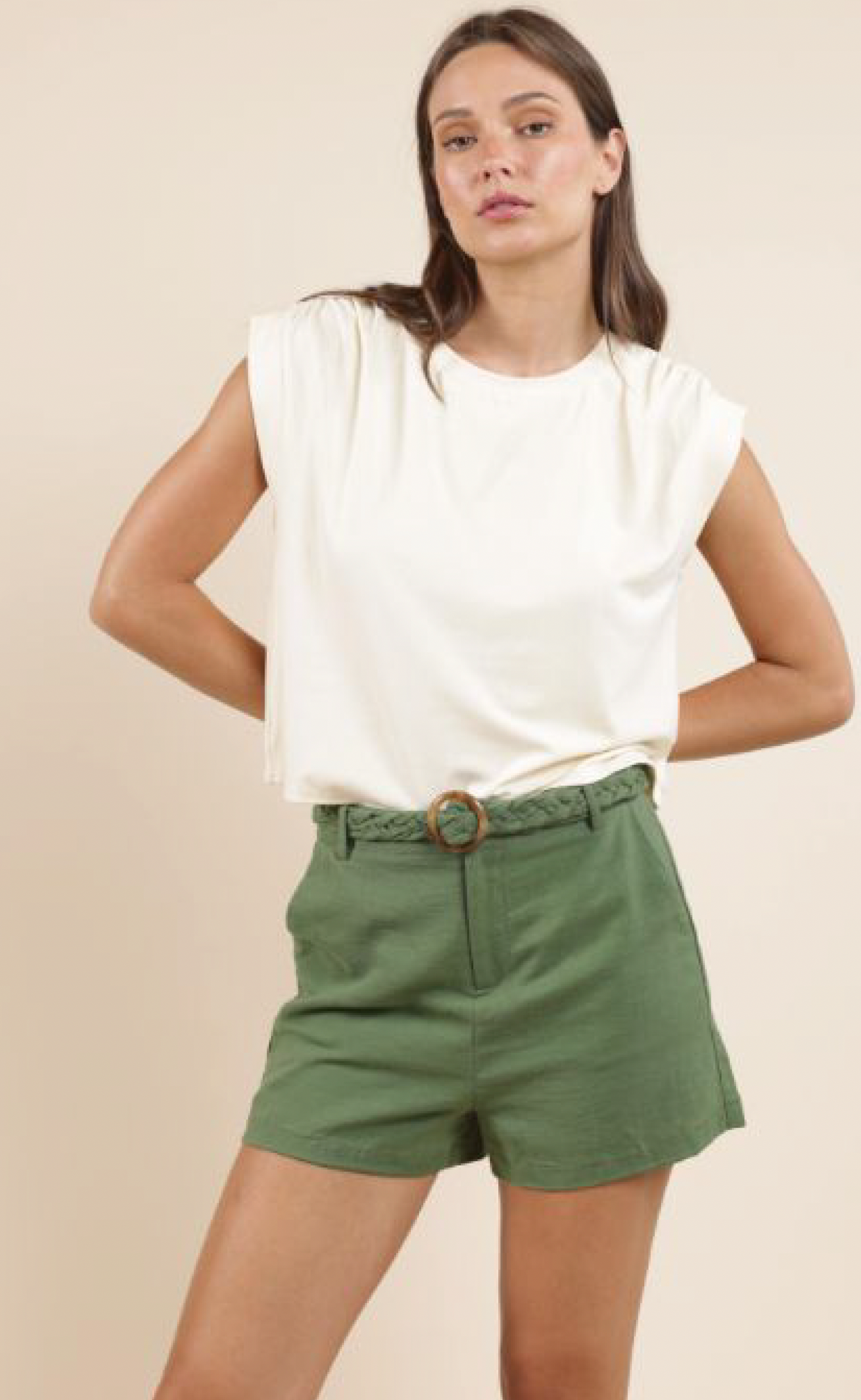 Sadie & Sage On My Mind Ruched Shoulder Tank