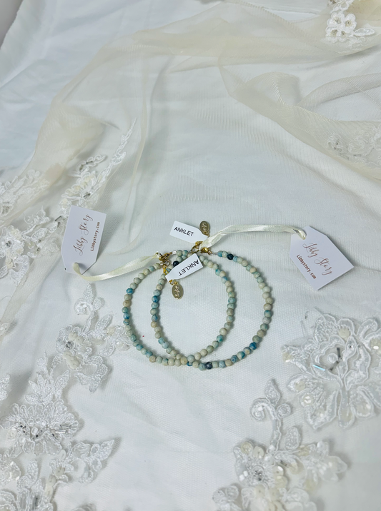 Handbeaded Anklet w/ Semi Precious Stones