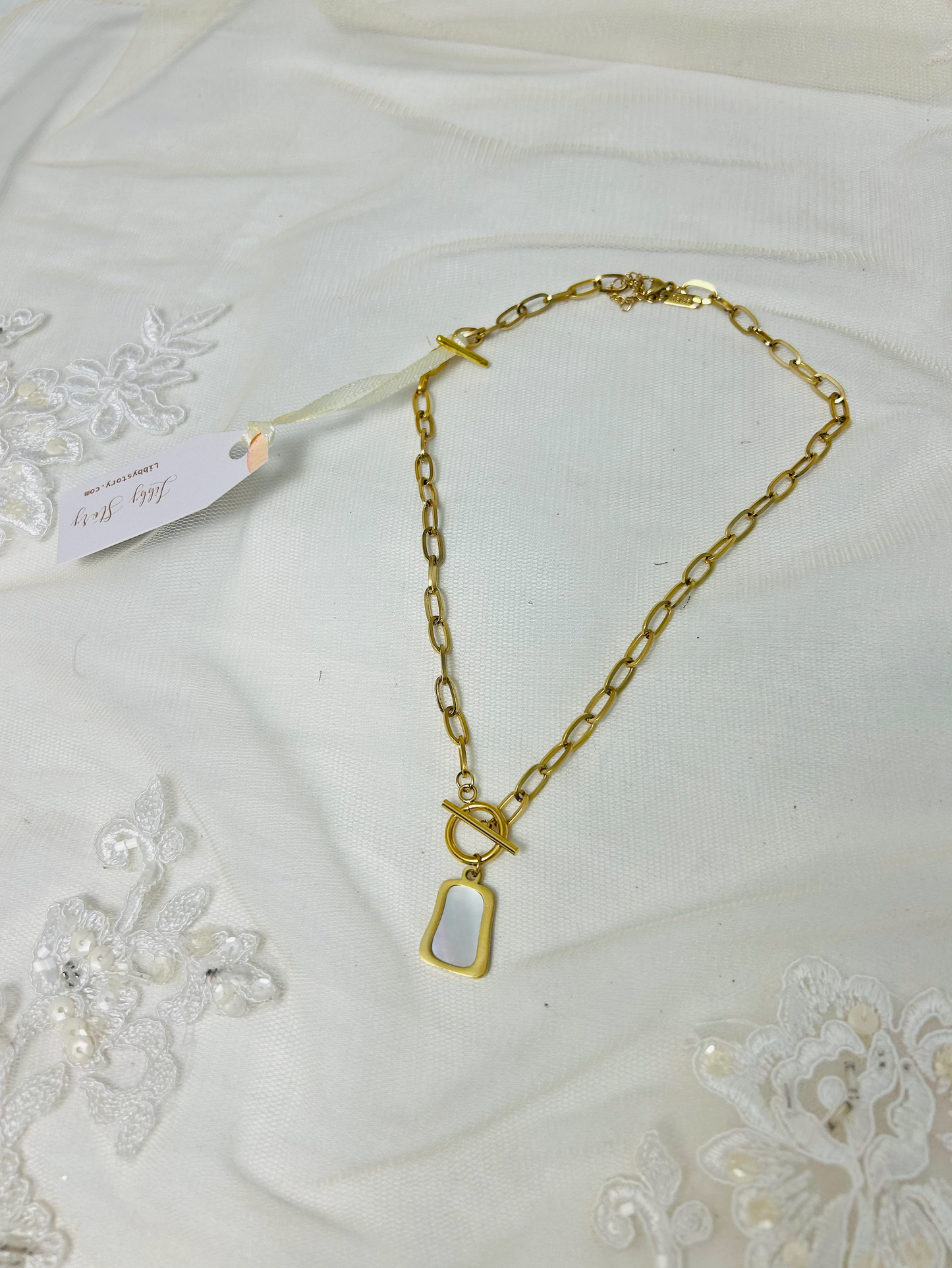 Gold Plated Toggle Front Necklace