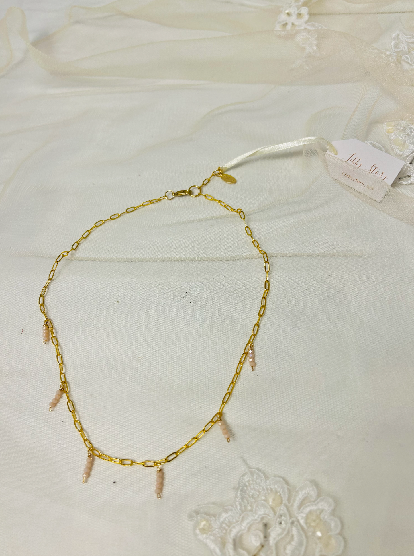 Glass Bead Charm Necklace