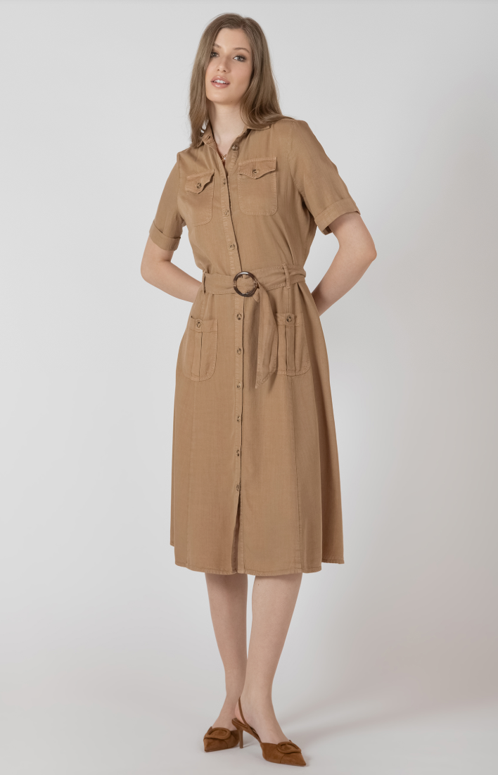 Dex Belted Utility Midi Dress