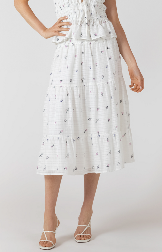 Dex Smocked Waist Midi Skirt