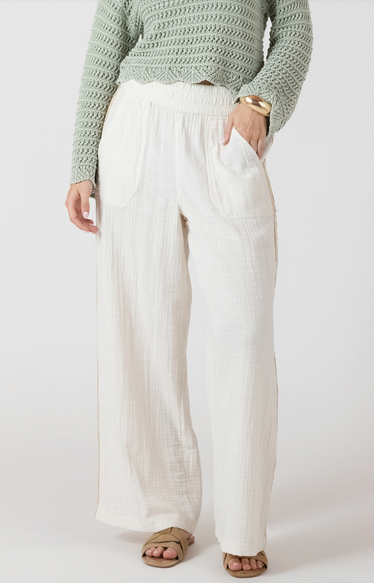 Dex Crochet Trim Wide Leg Pants