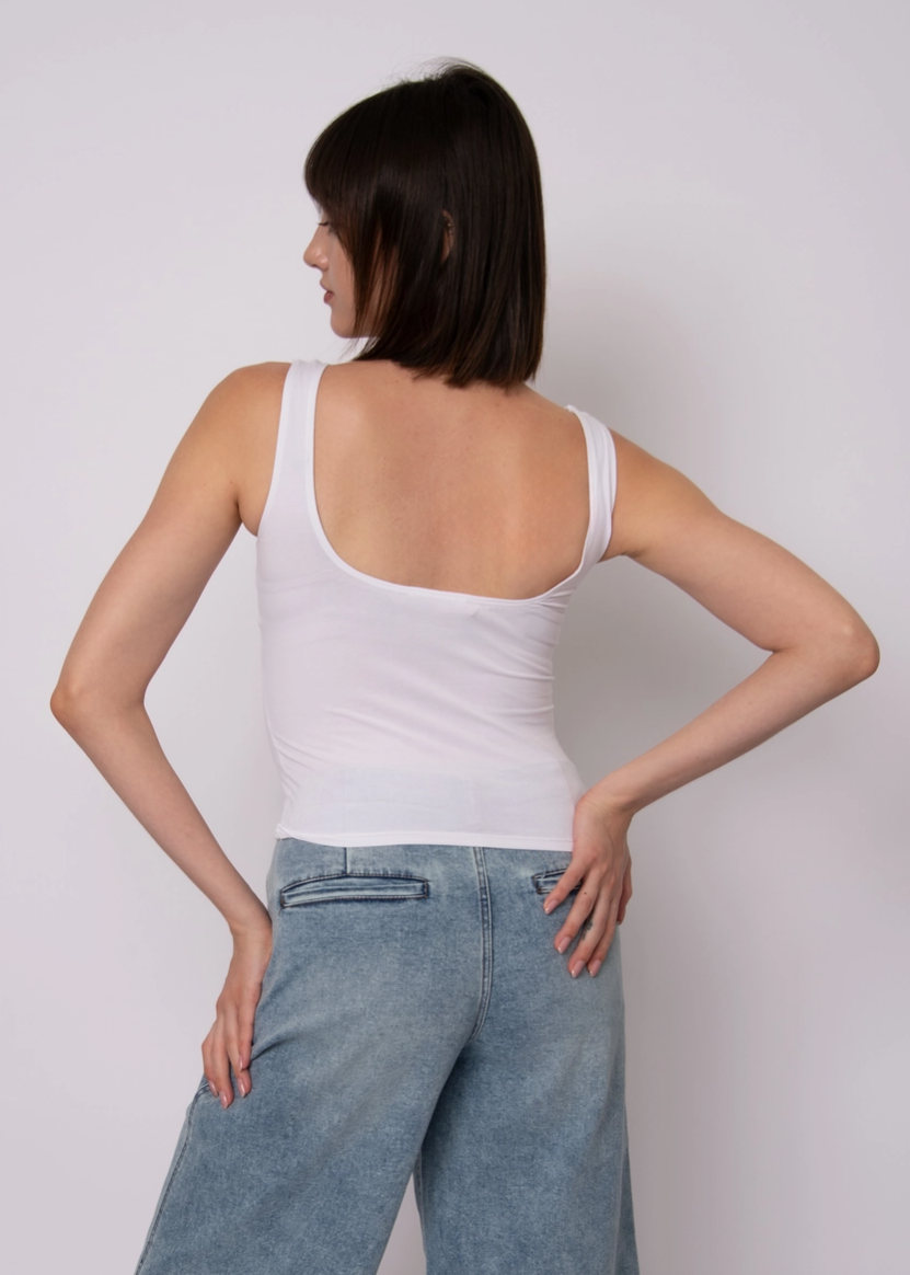 Imane Cotton Core Sweatheart Tank