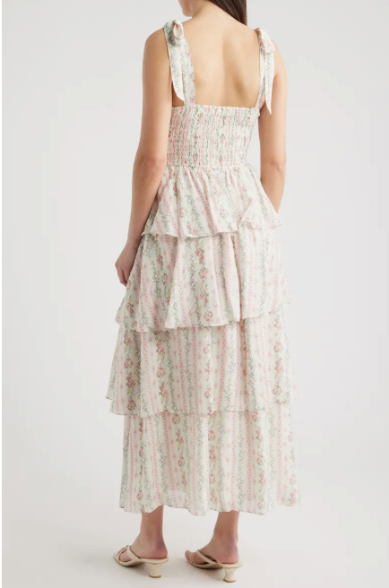 Floral Printed Tired Occasion Dress