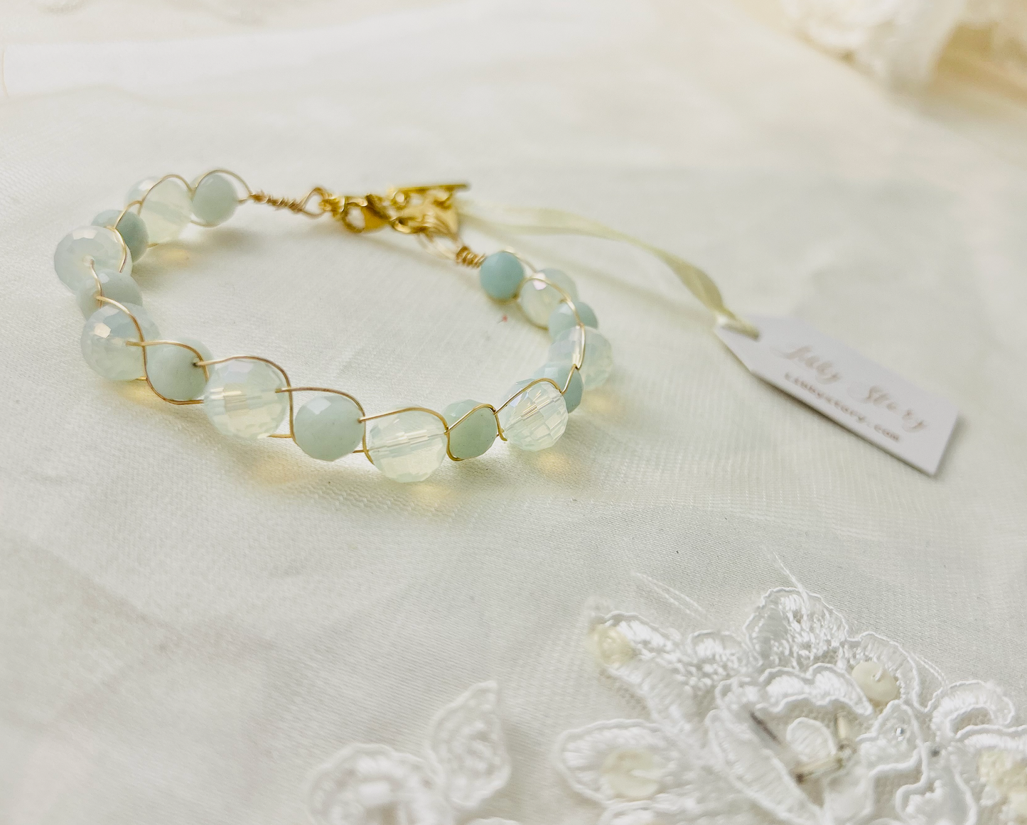 Glass and Wire Bracelet