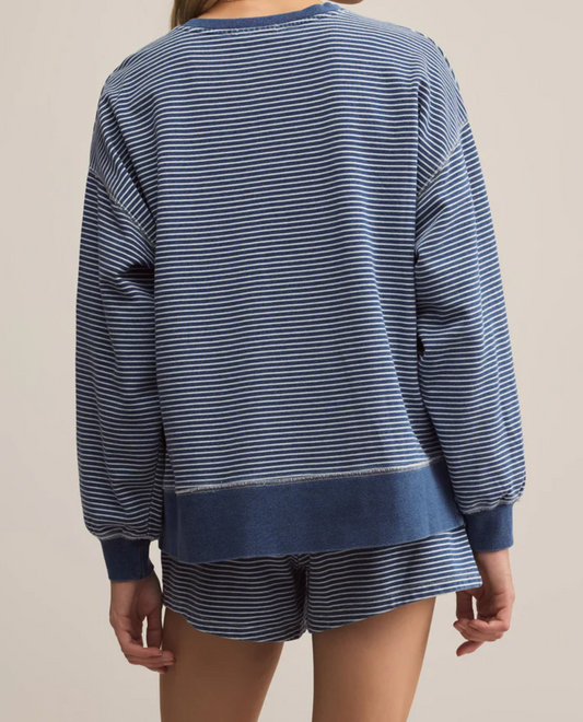 Apollo Knit Denim Striped Sweatshirt
