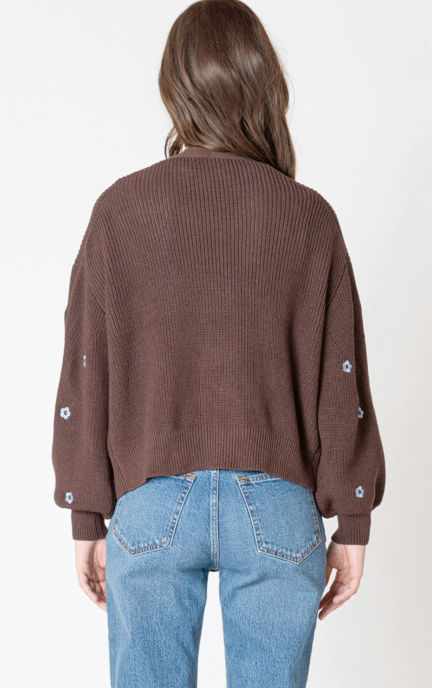Dex EMBROIDERED OPEN CARDIGAN