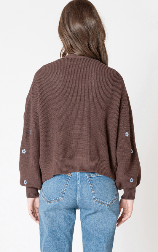 Dex EMBROIDERED OPEN CARDIGAN