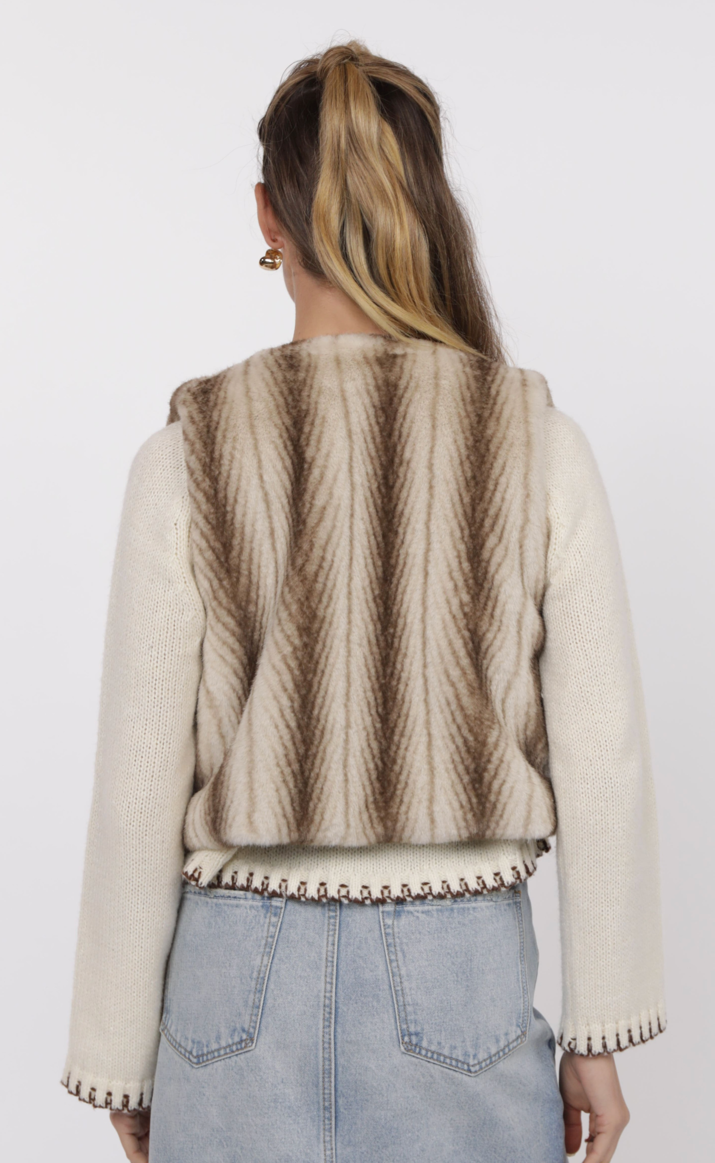 Sage the Label DEMI FAUX FUR CROPPED VEST