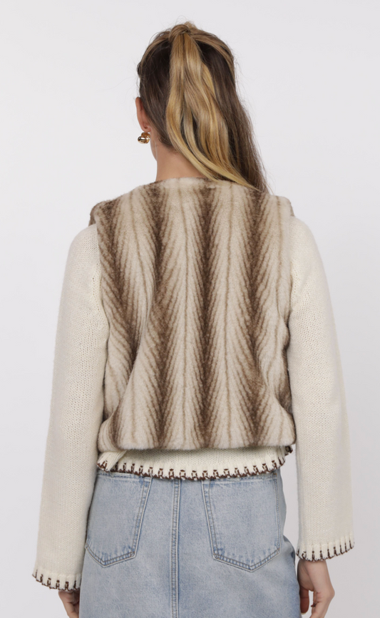 Sage the Label DEMI FAUX FUR CROPPED VEST