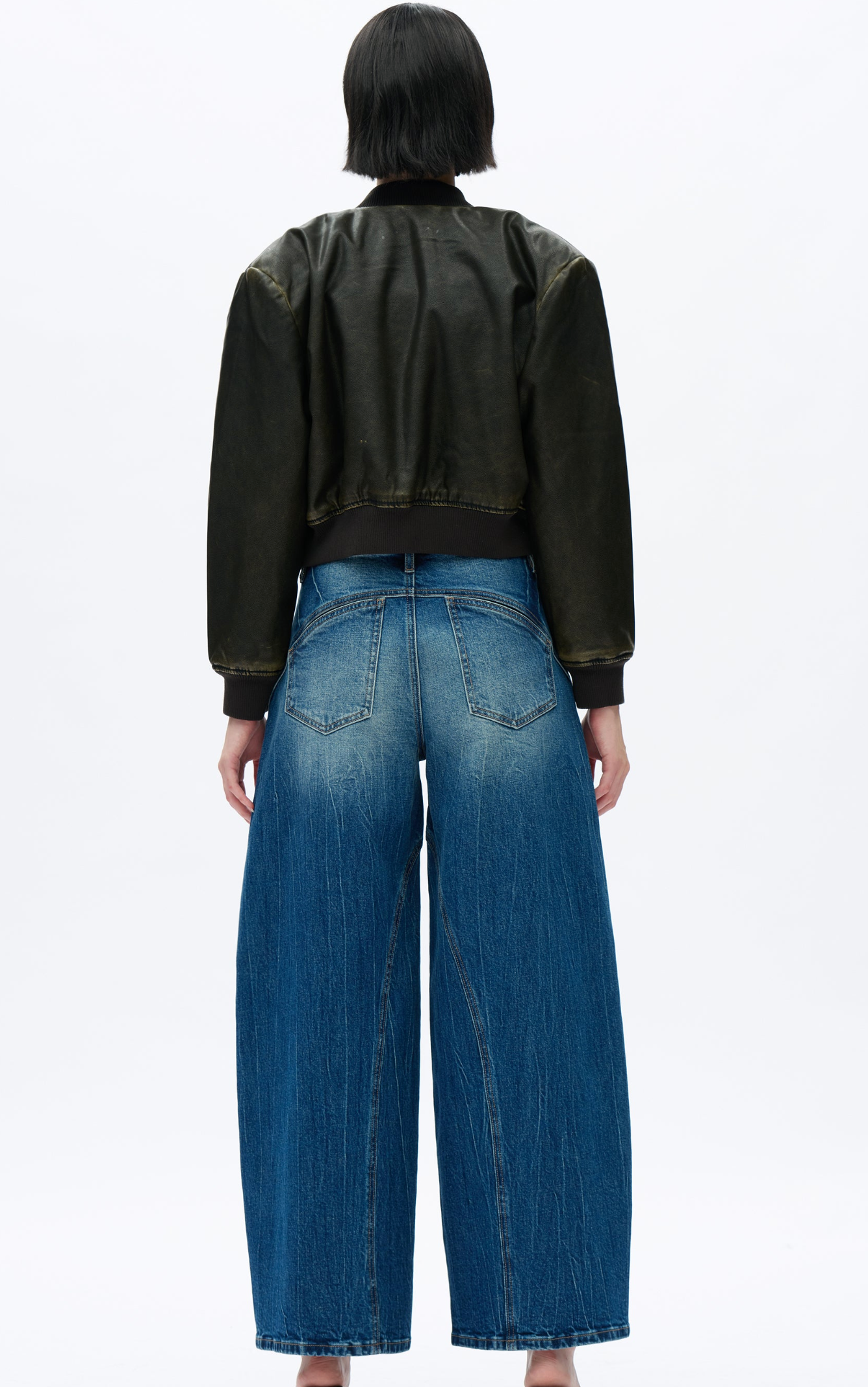 Bayeas Mid Rise barrel leg Jeans