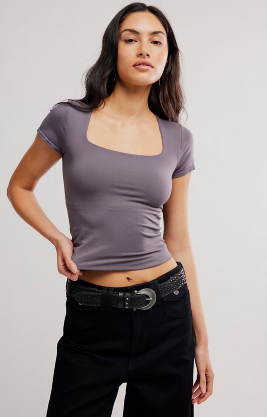 Free People Clean Lines Sunfade Baby Tee