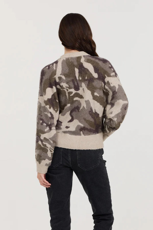 Vintage Havana Camo Zip Up Sweater