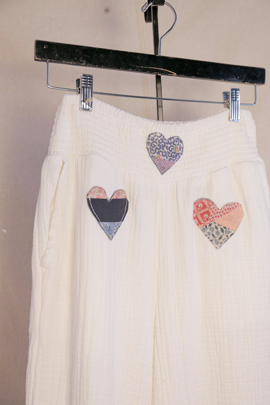 Light as Air Heart Patchwork Pants | One-of-a-Kind