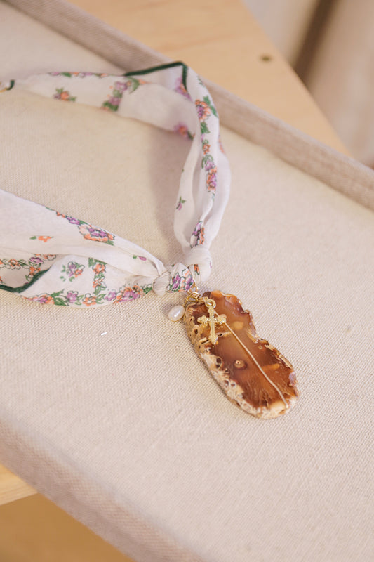 Lucile Vintage Handkerchief Stone Necklace | One-of-a-Kind