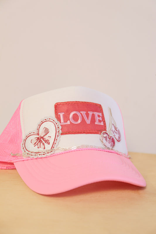 L-O-V-E Pink Trucker Hat | One-of-a-Kind