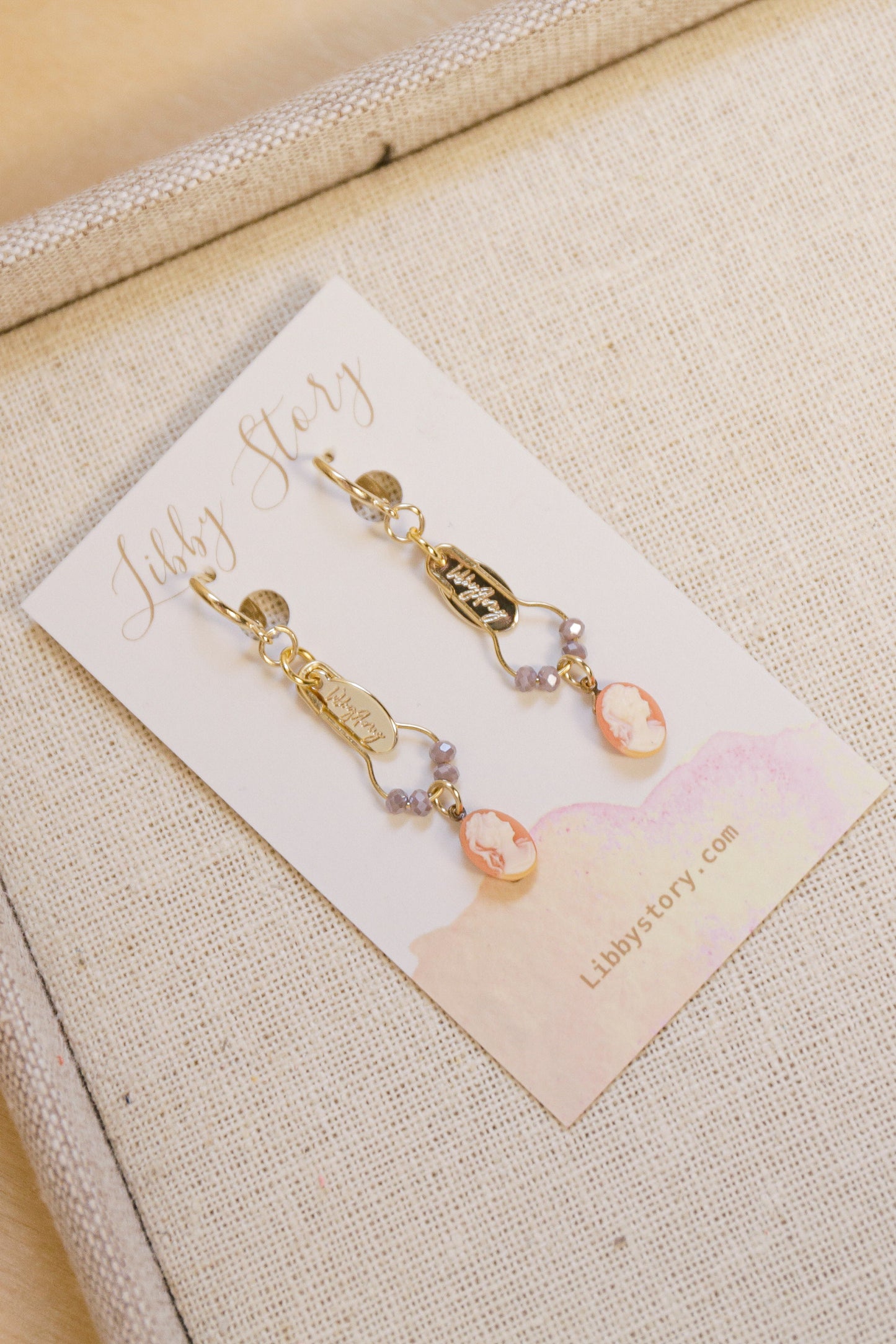 Cameo Pin Dainty Earrings