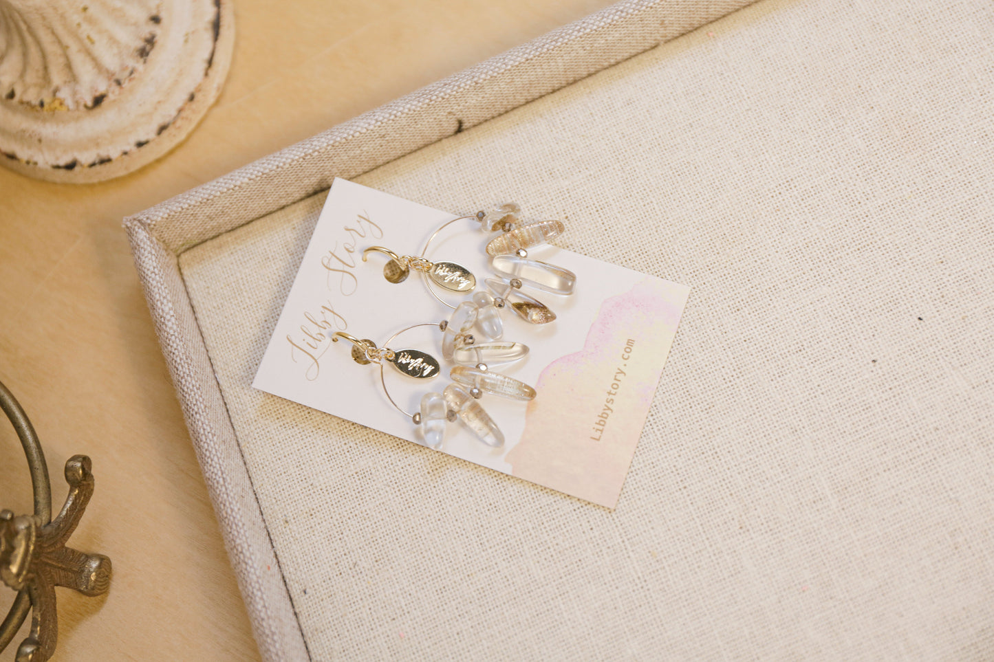 Gold Digger Semiprecious Gold Stone Dagger Earrings