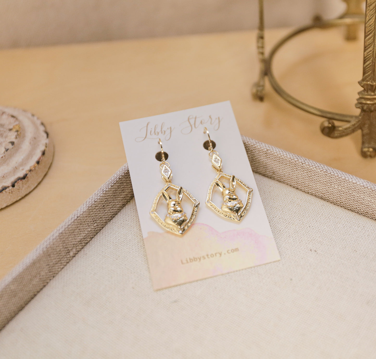 White Rabbit Dangle Earrings
